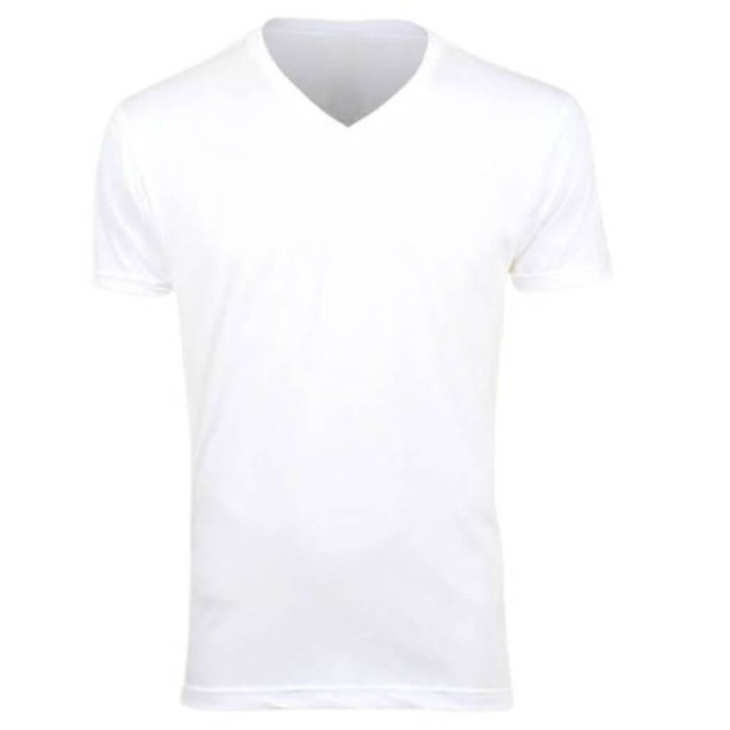 1003-ADULTS-V-NECK-TEE -WHITE