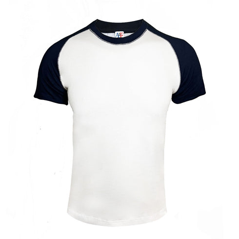 1101 - Youth Baseball Tee - Navy/White Color